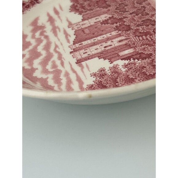 Royal Swan Historic Castle Bundle of 3 Bowls Saucer Red Transferware VTG England - Picture 13 of 16